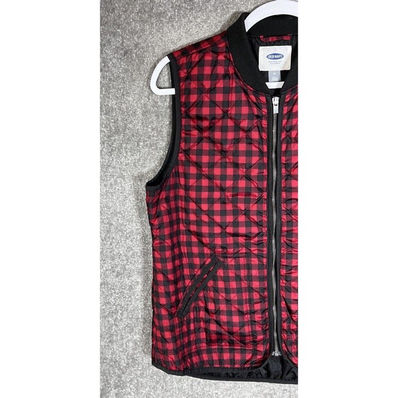 Old Navy Ribbed Collar Quilted Buffalo Plaid Zip Up Vest Womens Size Medium - Picture 7 of 11